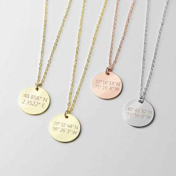 Coordinate Necklace Monogram necklace Personalized gift for Women Best Friend Necklace