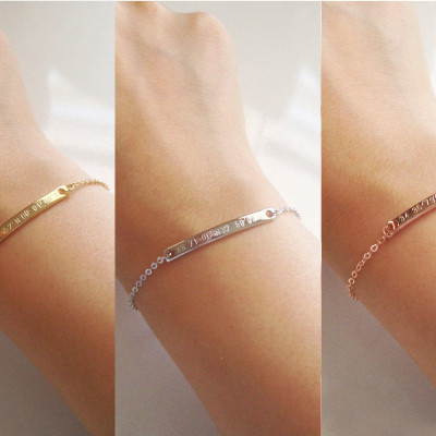 Coordinate bracelet gift for women Personalized wife personalized