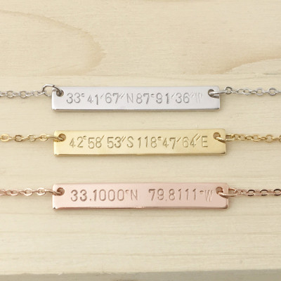 Coordinates Necklace Personalized girlfriend gift coordinate jewelry