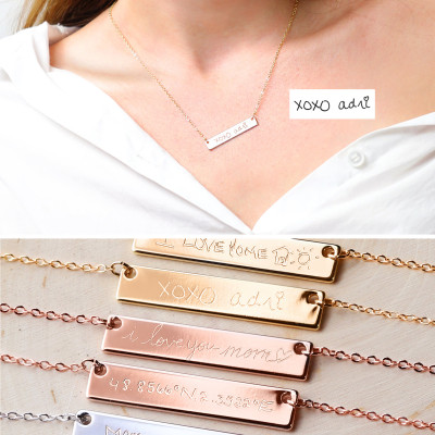 Custom Handwriting Necklace Personalized Handwriting Jewelry mom gift Signature Necklace