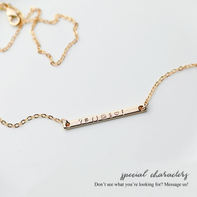 Custom Name Bar Necklace Initial Pendant Necklace - Monogram charm Necklace graduation gift for her