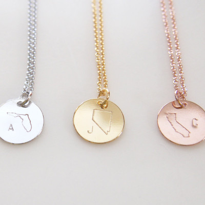 Custom handwriting Personalized State Necklace Mothers day