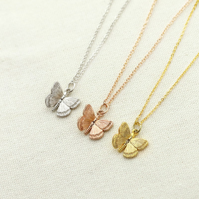 Dainty Butterfly Necklace Gold Butterfly Necklace for Kids Fall Gift Kids Jewelry Inspirational Gift