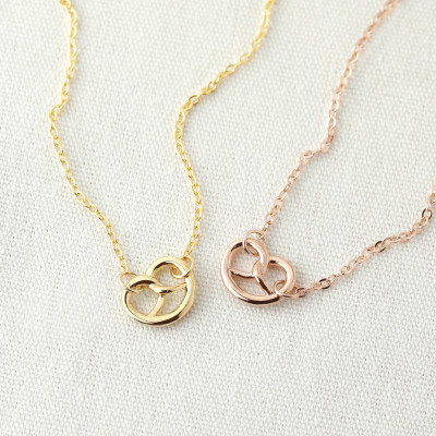 Dainty Love Knot Necklace Best Friend Necklace Will You Be My Bridesmaid Tie the Knot best selling items summer outdoors pretzel - PKN *