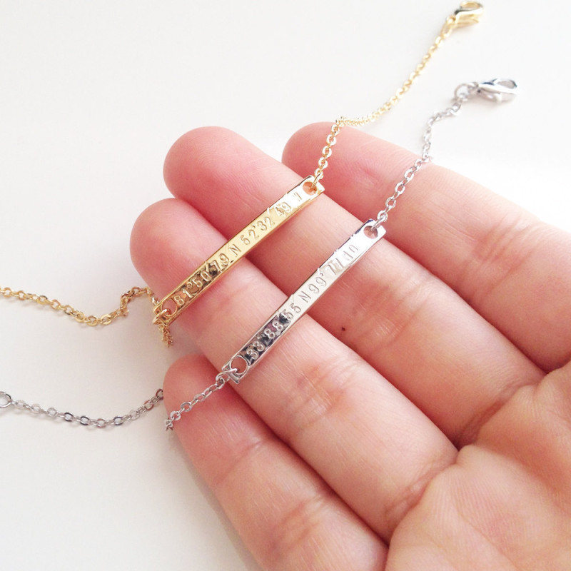 Personalised Bracelet Duo with Hammered Flat Bangle and Liberty Wrap  Bracelet Gold-Plated Engraved 15 mm Charm | HappyBulle