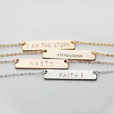 Feminism Necklace Inspiration Personalized Necklace Unity Nasty Women Women's March Faith Love LovewinsHate Necklace Bar Necklace