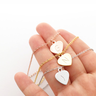 Gold Heart Anklet Rose Gold Anklet Foot Jewelry Charm Anklet Silver Anklet Gift for Women Bridesmaid gift