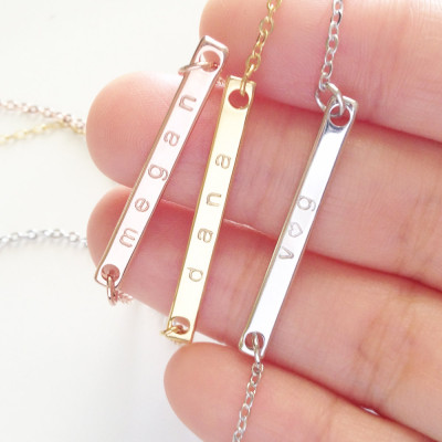 Hand Stamped Custom Name Necklace - Nameplate - Custom Jewelry - Gift Women