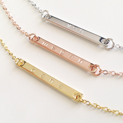 Hand Stamped Custom Name Necklace - Nameplate - Custom Jewelry - Gift Women