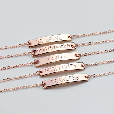 Hand Stamped Name Bar Bracelet - teacher gifts for sister gift