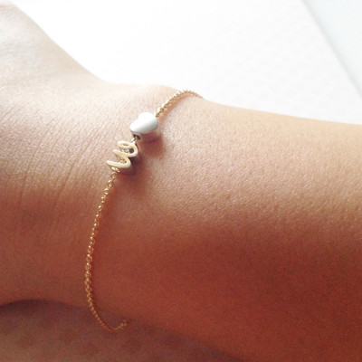 Initial Bracelet - Dainty lowercase Bracelet - Personalized Gift - Bridesmaid Gift - delicate gift