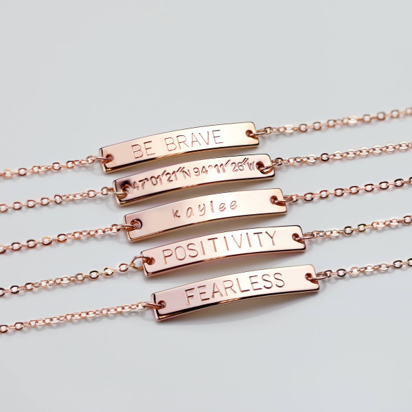 Inspirational Gold Bar Bracelet - Bridesmaid gift - Roman numeral Bracelet bridesmaid jewelry Date Bracelet teacher jewelry