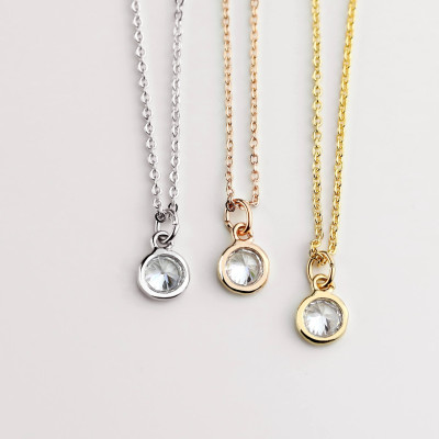 Minimalist Dainty Crystal Charm Necklace Will You Be My Bridesmaid Proposal Gift Flower Girl Rhinestone Best Friend Jewelry