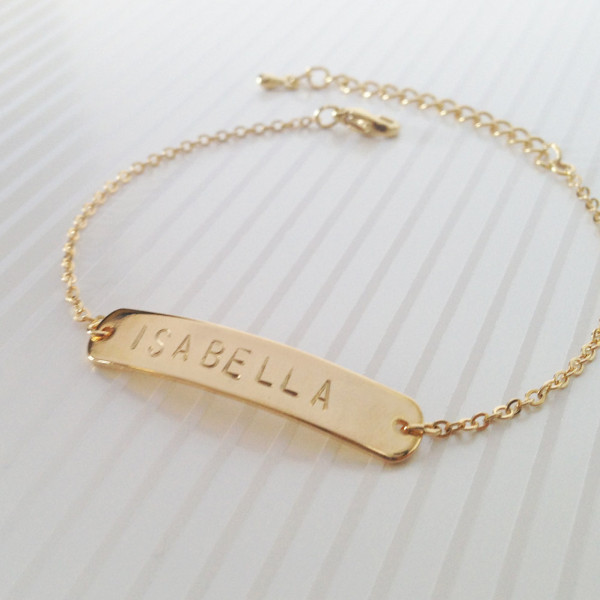 Name Gold Initial Bracelet - Grandmother gift - grandma - Mom