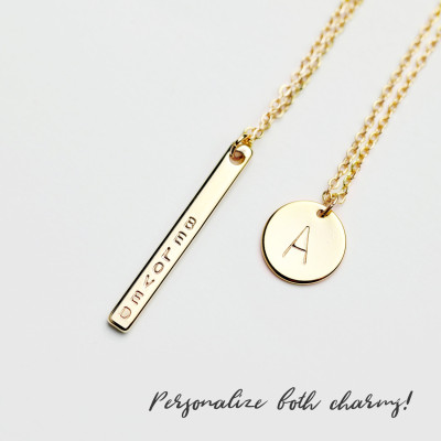 Name initial Necklace Delicate Simple Layering Necklace Layering Jewelry Set