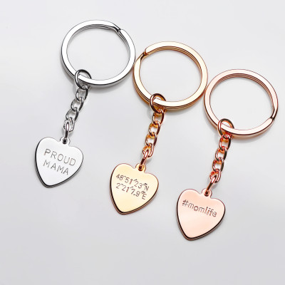 New Mom Gift Mom Key Chain Personalized Keychain Heart Keychain mothers day personalized mothers day from son stepmother gift