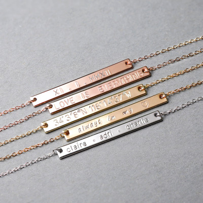 Personalized Bar Necklace Monogram Necklace Name Necklace Graduation Gift Personalized Gift for Her Jewelry Gift for Mom Bridesmaid Gift