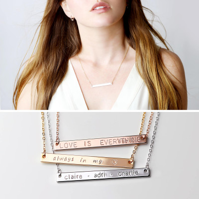 Personalized Bar Necklace Monogram Necklace Name Necklace Graduation Gift Personalized Gift for Her Jewelry Gift for Mom Bridesmaid Gift