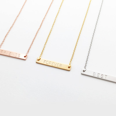 Personalized Bar Necklace - Name bar Necklace - Dainty bar necklace Monogram bar