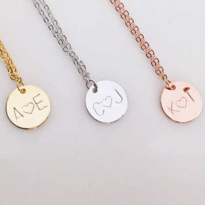 Personalized Engraved necklace - Gold Disc Necklace coin necklace best friend necklace