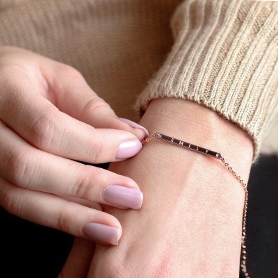 Personalized Jewelry Monogram bracelet Chain & Link Bracelets engraved bracelet for women graduation gift