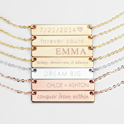Personalized gift for mom Name Necklace Name Plate Necklace Initial Necklace Gold Bar Necklace Personalized bar necklace