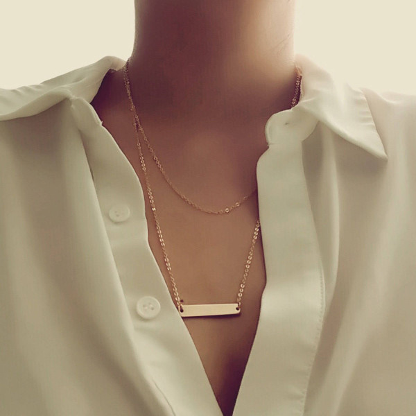Rose Gold Layered Necklace Gold Necklace feminist Necklace Layering necklace friendship set