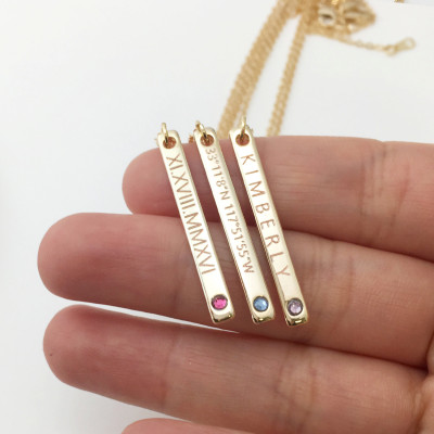 Ruby Custom Birthstone Necklace Personalized Bridesmaid Jewelry Summer outdoors Swarovski Crystal Gem