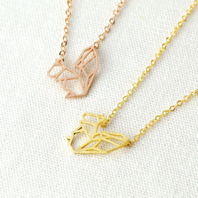 Squirrel charms Squirrel Jewelry Geometric Necklace Squirrel Necklace Animal necklace Nature Jewelry