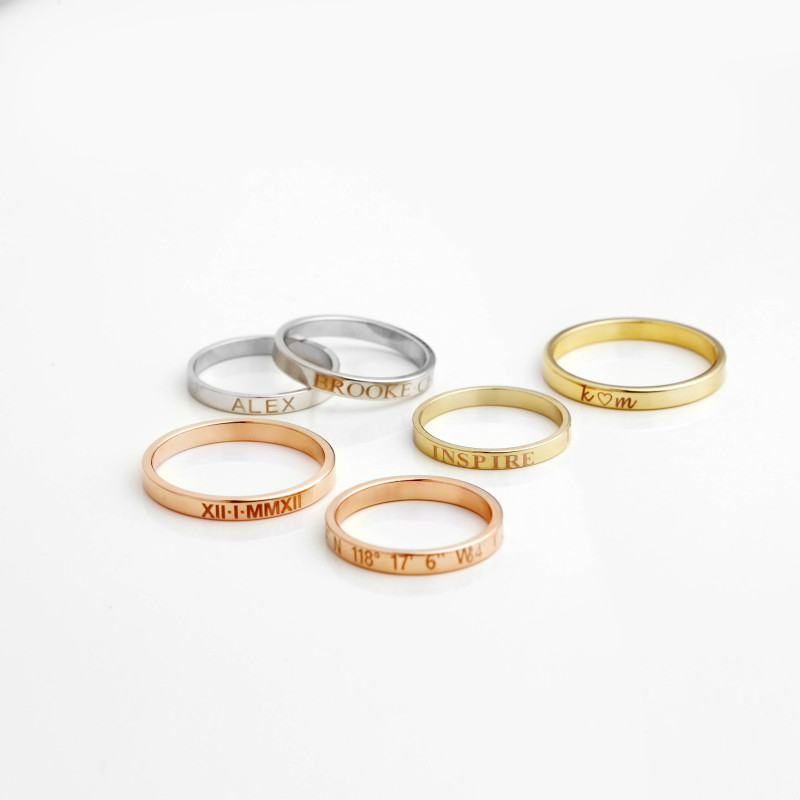 Stackable Name Rings Mothers Ring stacking rings Mom Rings With Kids Name Best Friend Rings R3 547457252 3