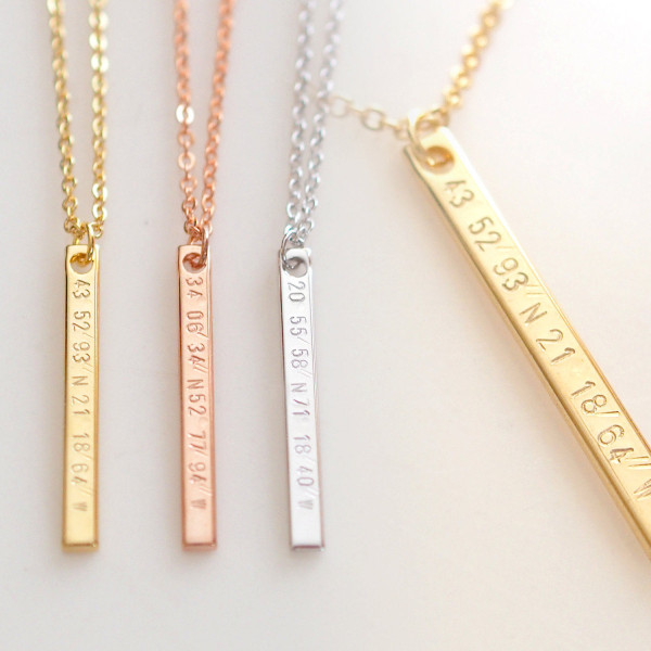 Vertical Coordinate Necklaces for women Personalized friend gift best buddy