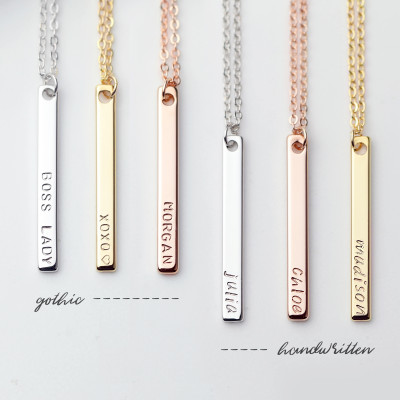 Vertical Personalized Bar Necklace personalized Best Friend Necklace for women Personalized friend gift