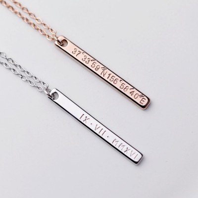 Vertical Personalized Bar Necklace personalized Best Friend Necklace for women Personalized friend gift