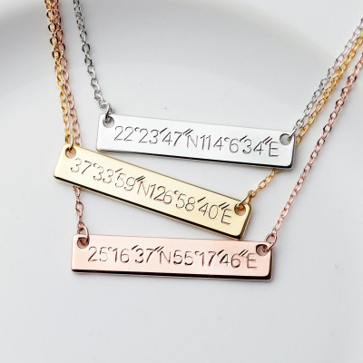 Wedding Date necklace Sister Coordinates gift aunt best friend new mom gifts Unique Gift