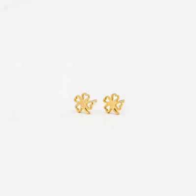 Anchor Stud Earrings - Clover Stud Earrings - Cute Stud Earrings - Minimal Gold Earrings - Gold Earrings - Gold Cute Earrings