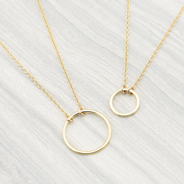 Circle Necklace - Dainty Gold Circle Necklace - Karma Necklace - Delicate Circle Necklace - Interlocking Circle Necklace - Mother's Day gift