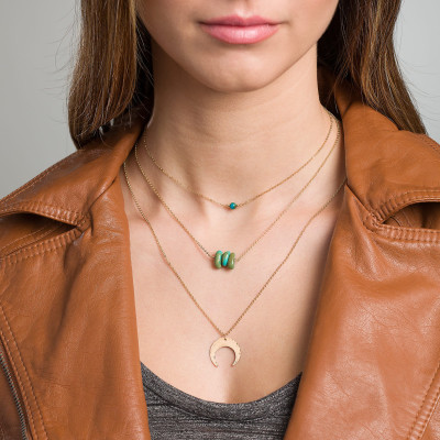 Crescent Moon Necklace · Upside down Moon · Gold · Rose Gold or Sterling Silver · Layering Necklace