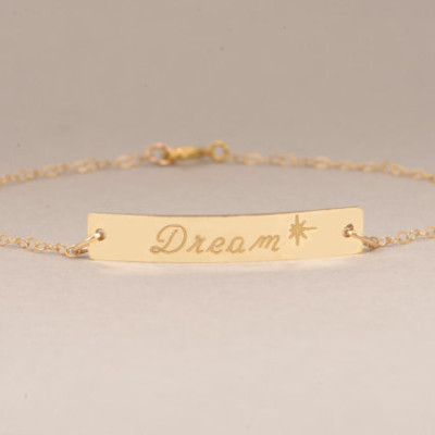 Customized Gold Bar Bracelet - Bar Bracelet - Name Engraved Bracelet - Contemporary Bridesmaid Jewelry - Initial Bracelet - Valentines Day
