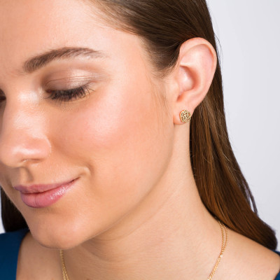 Flower Stud Earrings - Cute Stud Earrings - Minimal Gold Earrings - Gold Earrings - Gold Cute Earrings