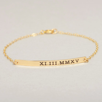 Gold Bar Bracelet - Bar Bracelet - Name Engraved Bracelet - GOLD - ROSEGOLD - SILVER - Bridesmaid Jewelry - Nameplate Bracelet - Valentines Day
