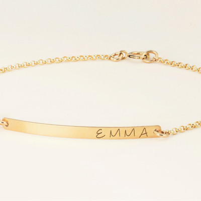 Gold Bar Bracelet - Bar Bracelet - crystal bar bracelet - GOLD - SILVER - Bridesmaid Jewelry - Nameplate Bracelet - Mother's Day Gift