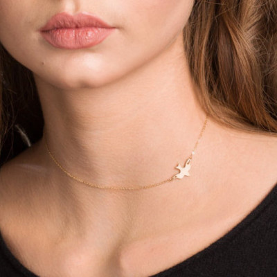 Gold Bird Necklace - Dove Necklace - Bird Necklace - GOLD - ROSEGOLD - SILVER - Bridesmaid Jewelry