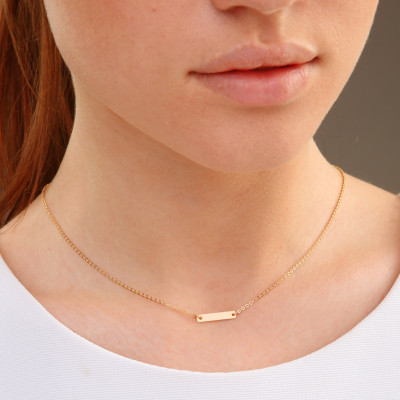 Gold Choker Necklace - Gold Bar Necklace - Gold Dainty Necklace - Short Layering Necklace - Great Christmas Gift!