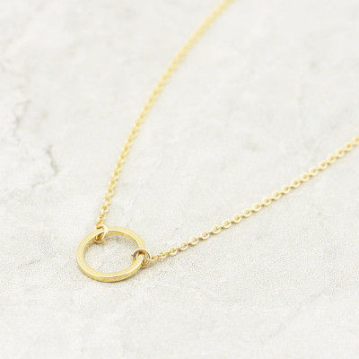 Gold Circle Choker Necklace - Circle Necklace - Gold Dainty Necklace - Short Layering Necklace - Great Christmas Gift!