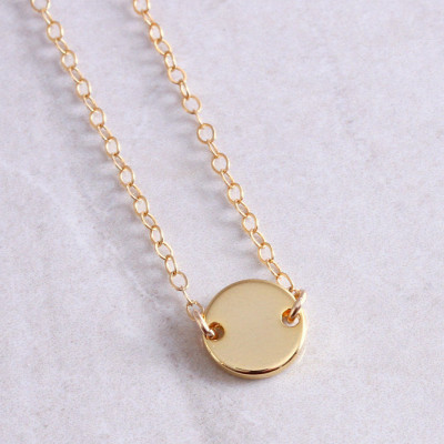 Gold Dainty Choker Necklace - Circle Necklace - Gold Dainty Necklace - Short Layering Necklace - Great Christmas Gift!