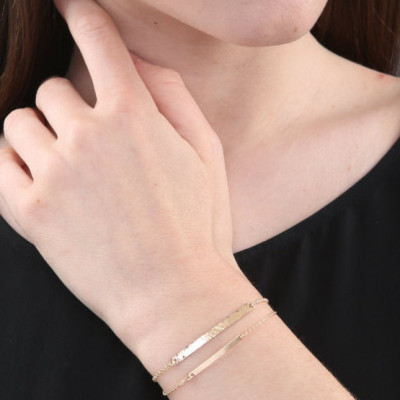 Gold Initial Bar Bracelet - Bar Bracelet - Name Engraved Bracelet - Gold - Rosegold - Silver - Bridesmaid Jewelry - Valentines Day