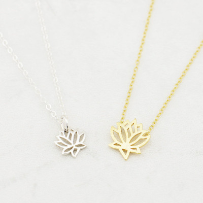 Gold Lotus Necklace - Yoga Necklace - Gold Lotus Flower Necklace - Mother's Necklace - Dainty Necklace - Boho Necklace - Valentines Day