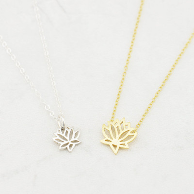 Gold Or Silver Yoga Necklace - Lotus Necklace - Sterling Silver - Mother's Necklace - Dainty Necklace - Christmas Gift