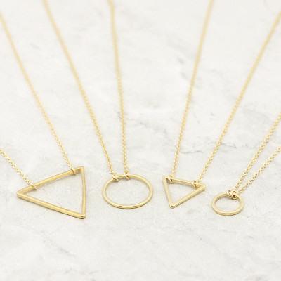 Gold Triangle Necklace - Floating Triangle Necklace - Minimal - Delicate Necklace - Gold Triangle Gold Filled - Valentines Day