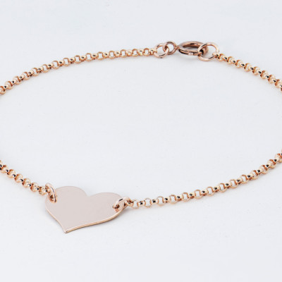 Initial heart bracelet - Valentine's Day Gift - heart bracelet - engraved bracelet - Personalized Bracelet - Mother's Bracelet